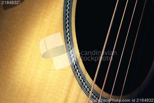 Image of Acoustic guitar , retro style toned