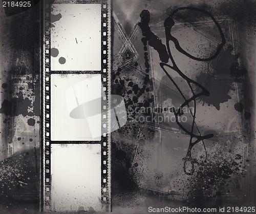Image of Grunge film frame with space for text or image