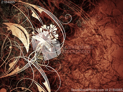 Image of High detailed grunge abstract floral  background - collage