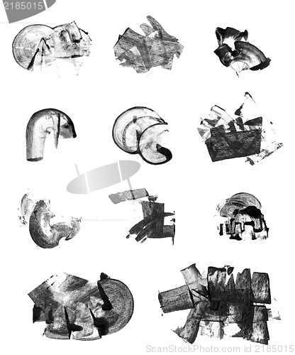 Image of Set of grunge  handpainted design elements