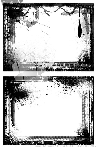Image of Grunge frames isolated on white