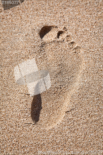 Image of Footprint on sand beach