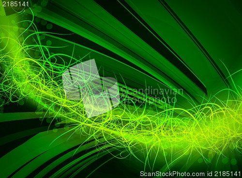 Image of Modern green glowing abstract style background