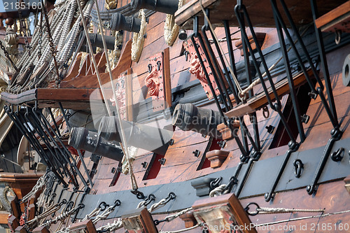 Image of Old pirate ship cannons