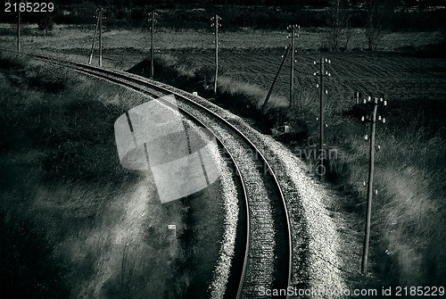 Image of Old railroad , artistic retro style toned photo