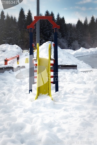 Image of Playground on a snow winter day