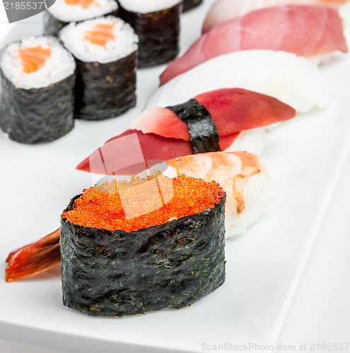 Image of Sushi and Sushi Roll sea food