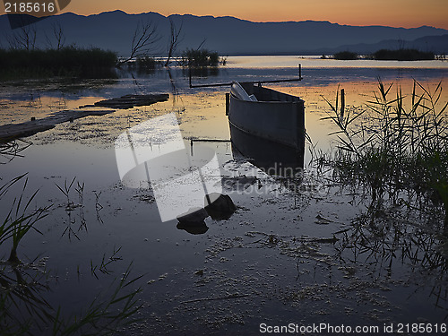 Image of Fishing boat in dawn