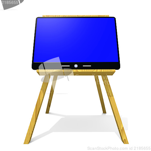 Image of computer on the easel