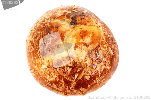 Image of Typical homemade czech Easter Cake With Almonds on white