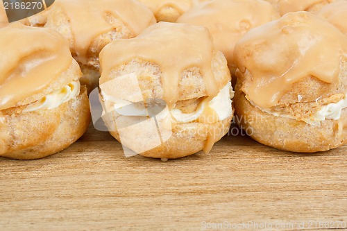 Image of homemade very sweet candy cakes on desk