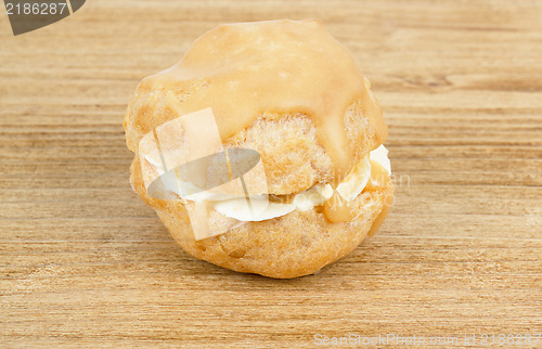 Image of homemade very sweet candy cake on desk