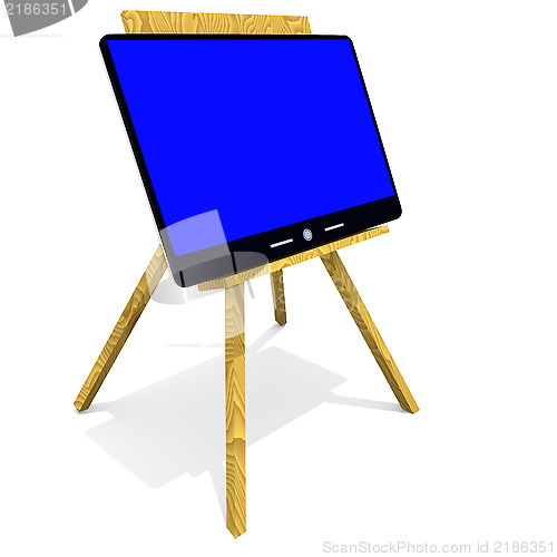 Image of computer on the easel