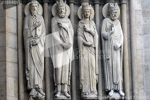 Image of aint Paul, King David, a queen, and another king