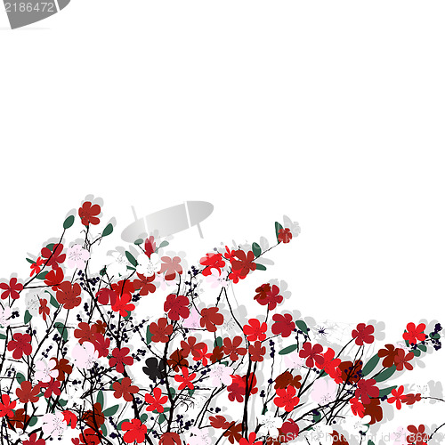 Image of Floral pattern over white