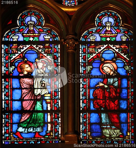 Image of Stained glass window in La Sainte-Chapelle in Paris