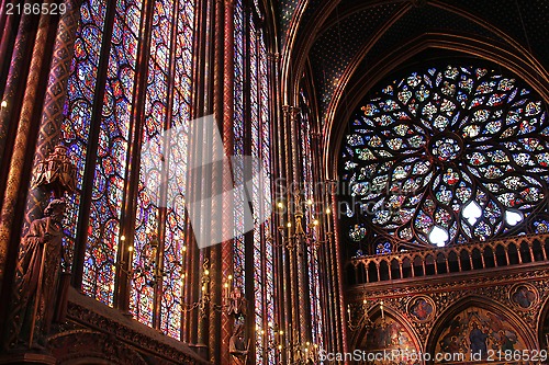 Image of Stained glass window in La Sainte-Chapelle in Paris