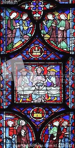 Image of Stained glass window in La Sainte-Chapelle in Paris