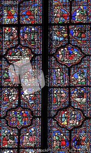 Image of Stained glass window in La Sainte-Chapelle in Paris