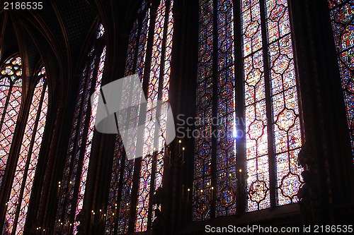 Image of Stained glass window in La Sainte-Chapelle in Paris