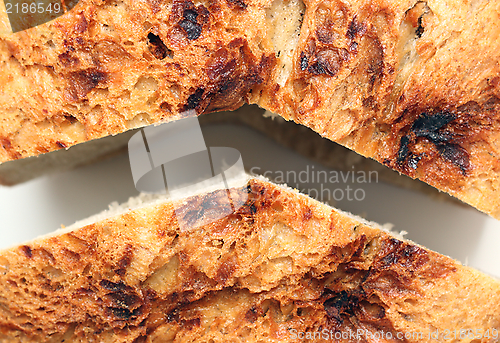Image of romanian traditional bread cut in two