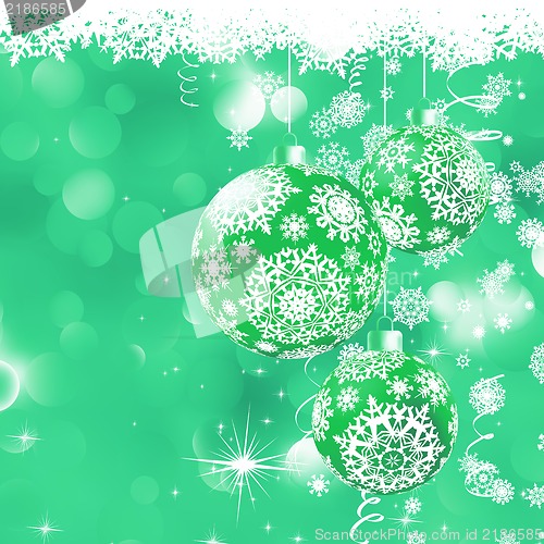 Image of Christmas bokeh background with baubles. EPS 8