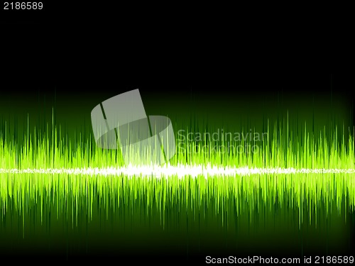 Image of Green sound wave on white background. + EPS8