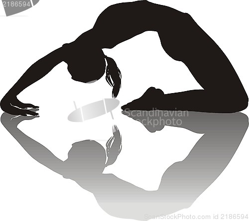 Image of Woman practicing yoga