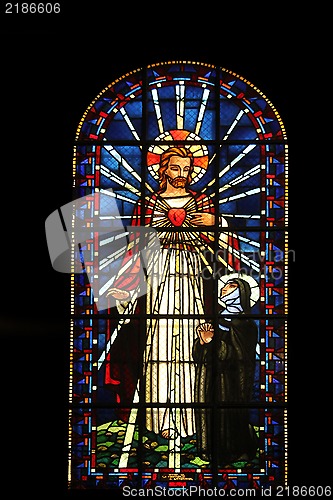 Image of Sacred heart of Jesus and Saint Margaret Mary Alacoque
