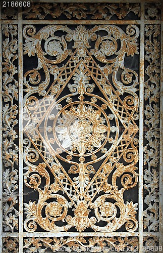 Image of Ornate tomb door in the Pere Lachaise cemetery, Paris