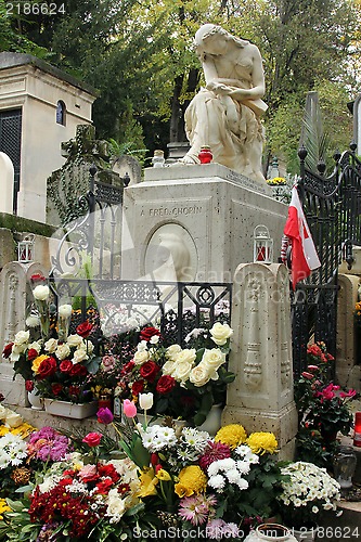 Image of Tomb of Frederic Chopin, at Pere Lachaise cemetery in Paris