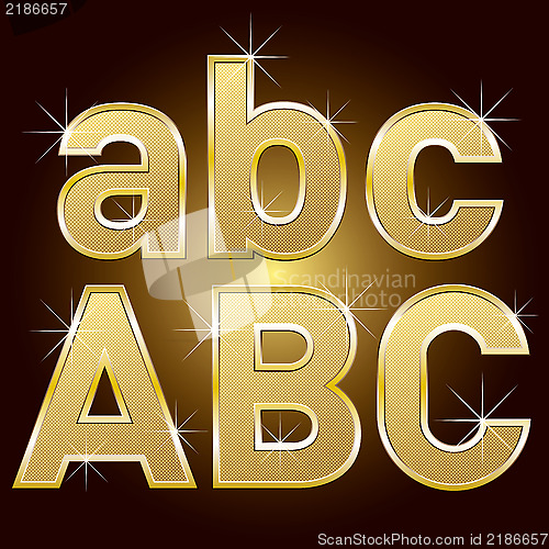Image of Golden Letters and Numbers Big and Small