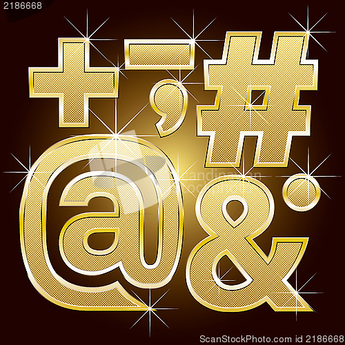Image of Golden Letters and Numbers Big and Small