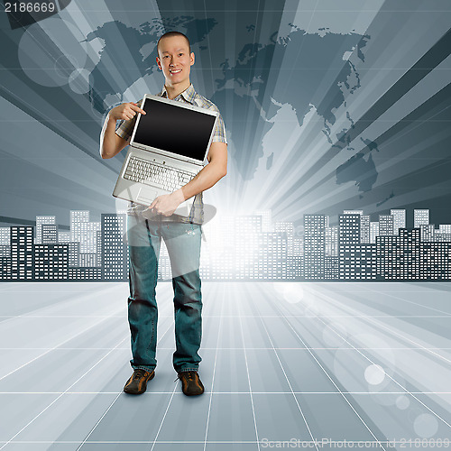 Image of Business Man against Conceptual Background