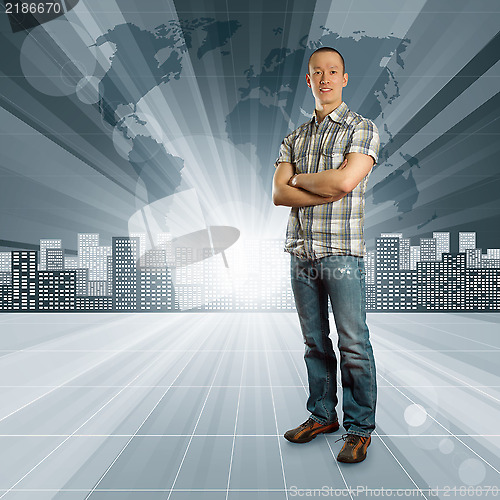 Image of Business Man against Conceptual Background