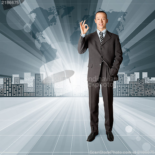 Image of Business Man against Conceptual Background