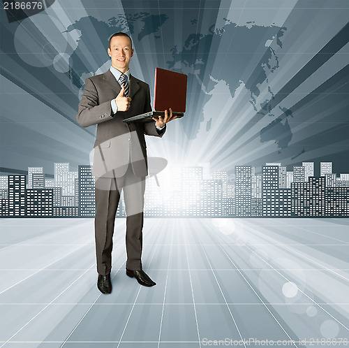 Image of Business Man against Conceptual Background