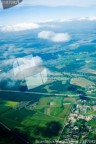 Image of aerial view of houses and...