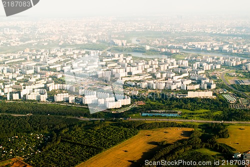 Image of aerial view of town