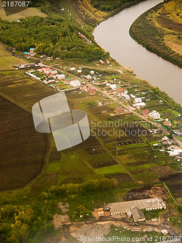 Image of aerial view of village