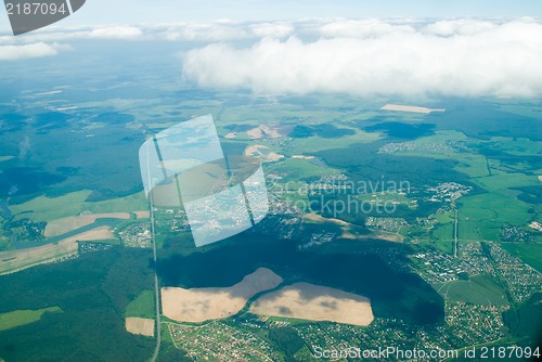 Image of aerial view of town