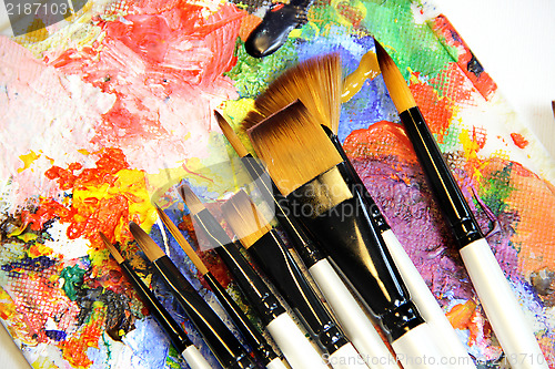 Image of Paintbrushes and art palette