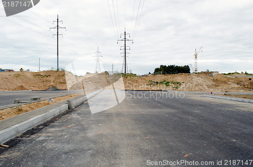 Image of highway asphalt road construction site 