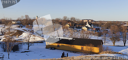 Image of Old buildings on Suomenlinna Island in Helsinki, Finland