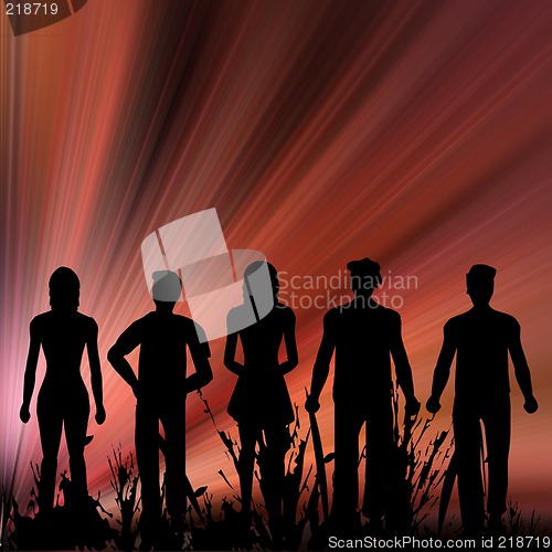 Image of People in a field