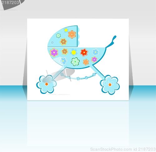 Image of Babies boy blue invitation card - baby arrival