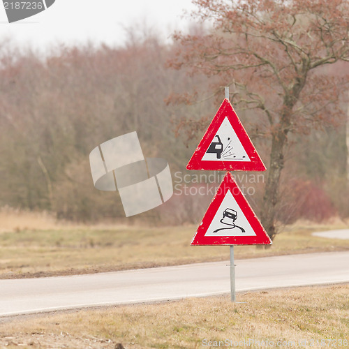 Image of Roadworks signs 