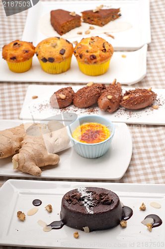 Image of group of various dessert cake 