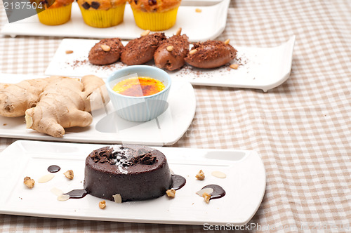 Image of group of various dessert cake 