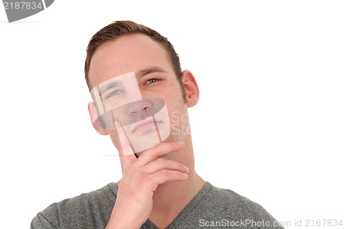 Image of Portrait of thoughtful young man